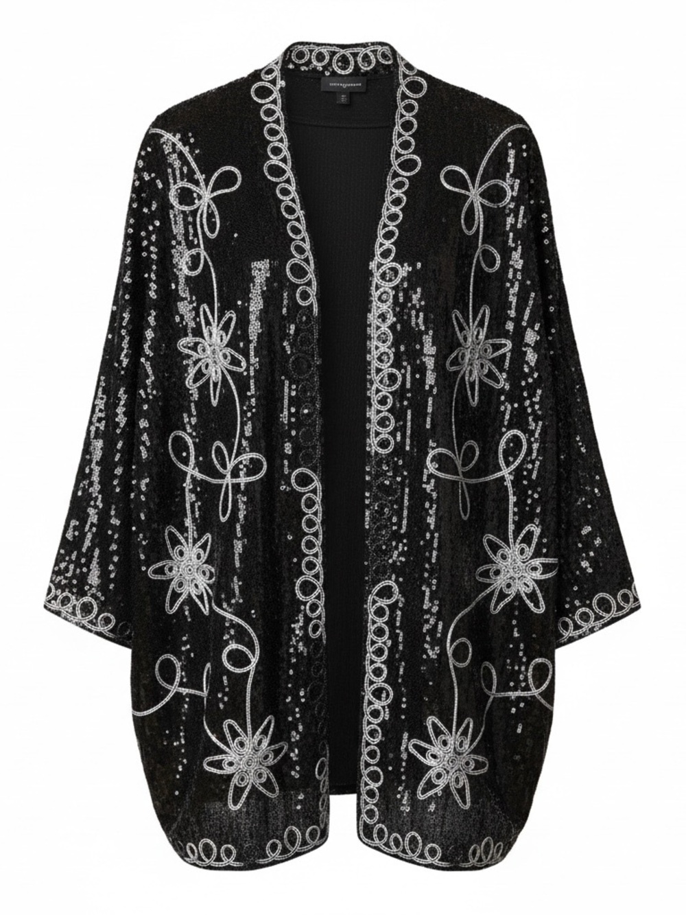Investments Black Sequin Open-Front Evening Jacket